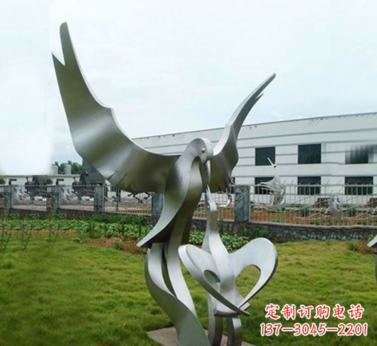 江苏“喂食”不锈钢动物鸟类景观雕塑,公园校园中国文化传承雕塑