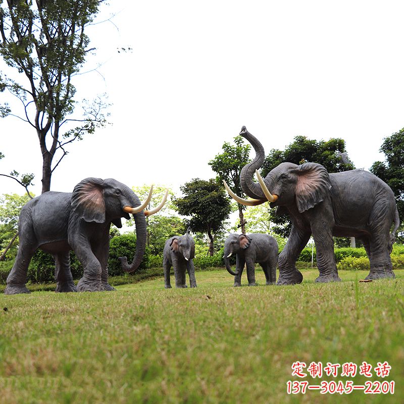 江苏玻璃钢大象仿真大象雕塑-公园景区园林装饰动物摆件