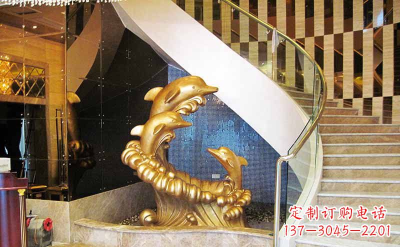 江苏玻璃钢海豚雕塑精美的艺术精品