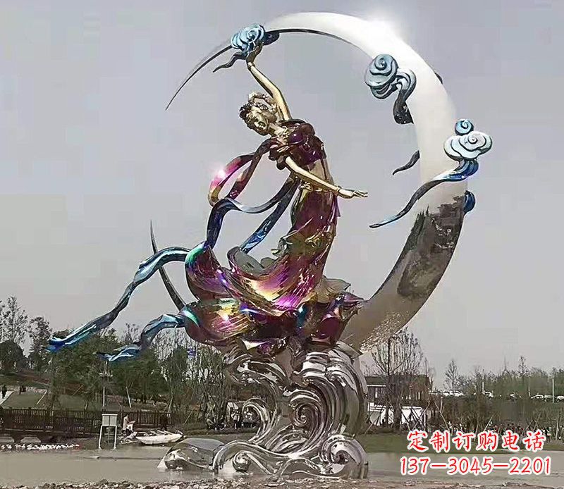 江苏不锈钢嫦娥奔月雕塑 (2)
