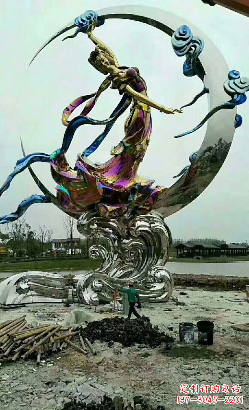 江苏不锈钢嫦娥奔月雕塑1