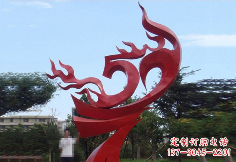 江苏不锈钢凤凰涅槃雕塑——象征着新生