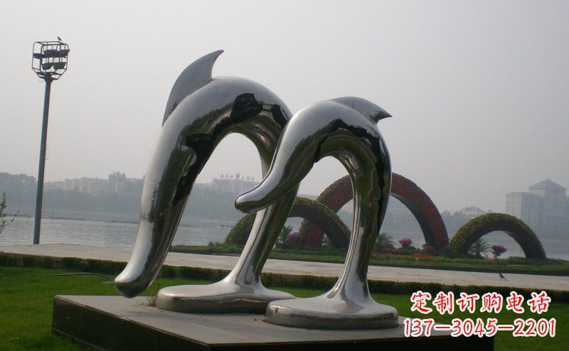 江苏精美不锈钢海豚雕塑