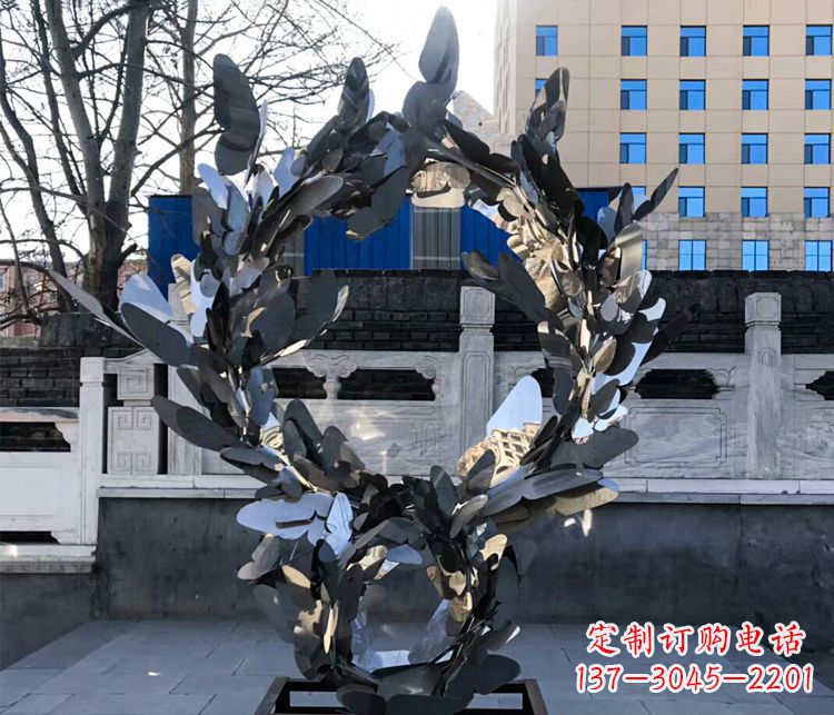 江苏不锈钢蝴蝶花环景观雕塑