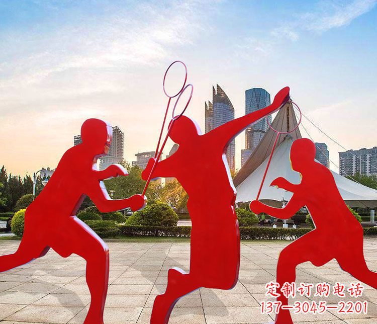 江苏羽毛球雕塑以不锈钢为原料的精美艺术品