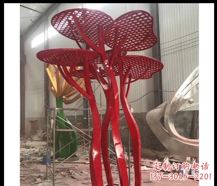 江苏不锈钢蘑菇景观雕塑