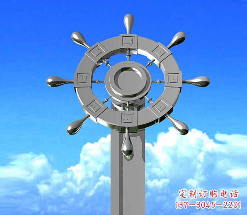 江苏不锈钢船舵雕塑
