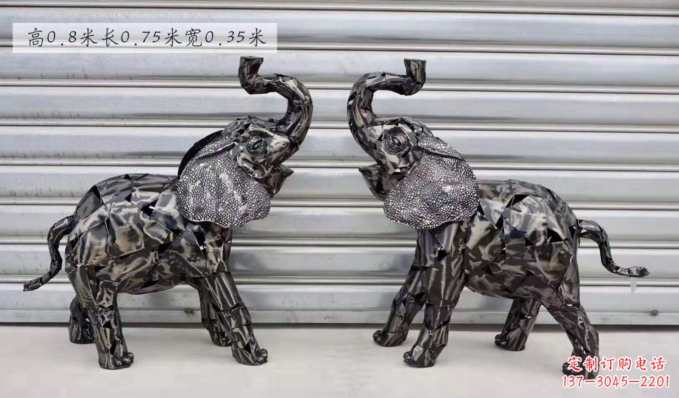 江苏不锈钢大象雕塑精美的摆件装饰