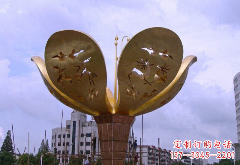 江苏大型不锈钢紫荆花雕塑