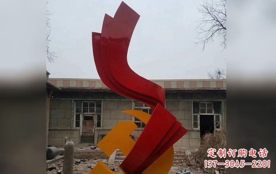 江苏不锈钢党徽雕塑——为共产主义奠基