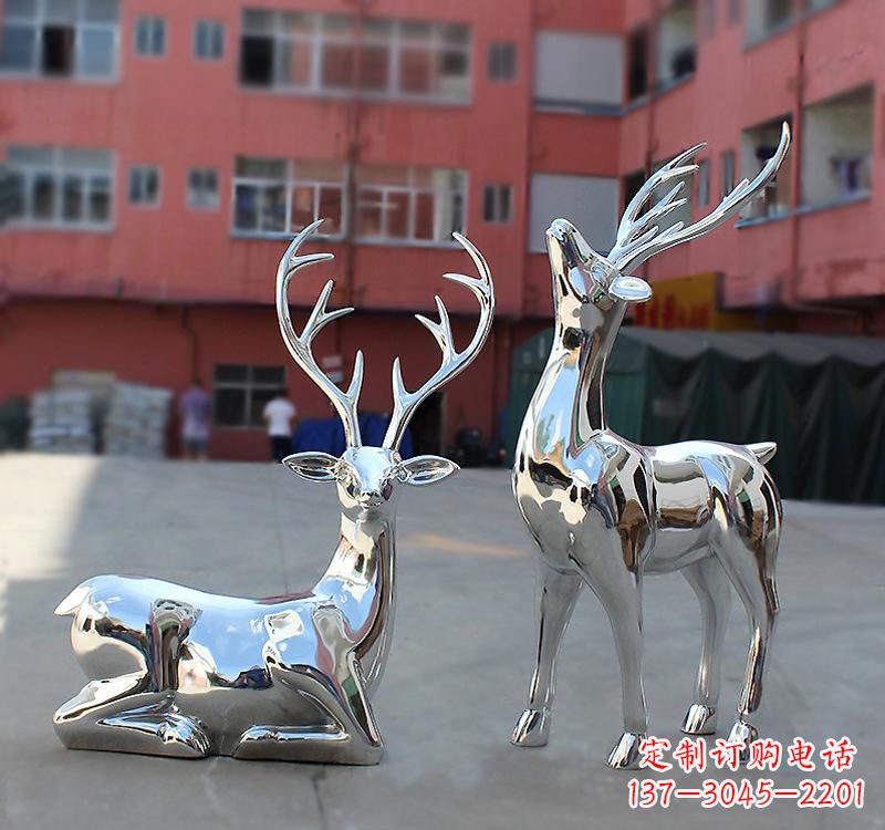 江苏不锈钢仿真梅花鹿雕塑——精致美观