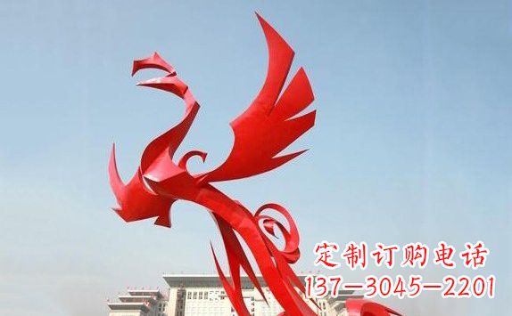 江苏不锈钢凤凰展翅雕塑精致的艺术品