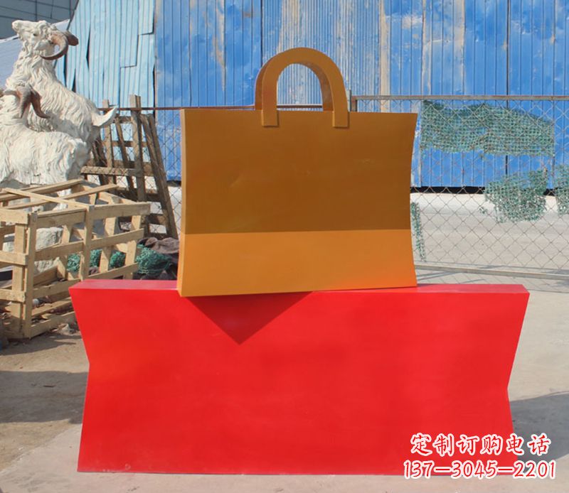 江苏不锈钢购物袋雕塑 (2)