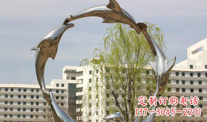 江苏不锈钢广场海豚雕塑