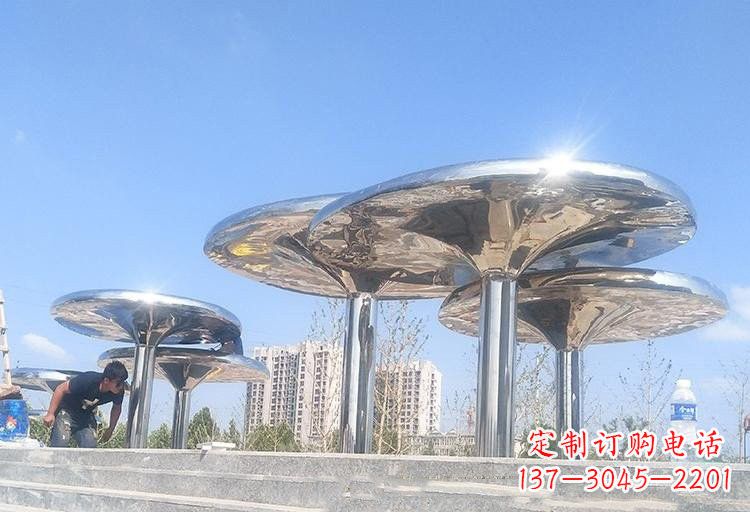 江苏不锈钢广场蘑菇凉亭雕塑