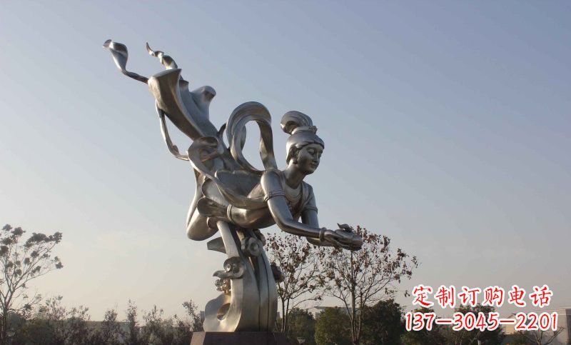 江苏不锈钢广场蟠桃仙女雕塑