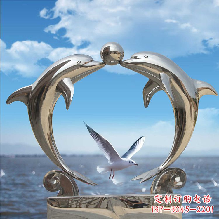 江苏不锈钢海豚雕塑