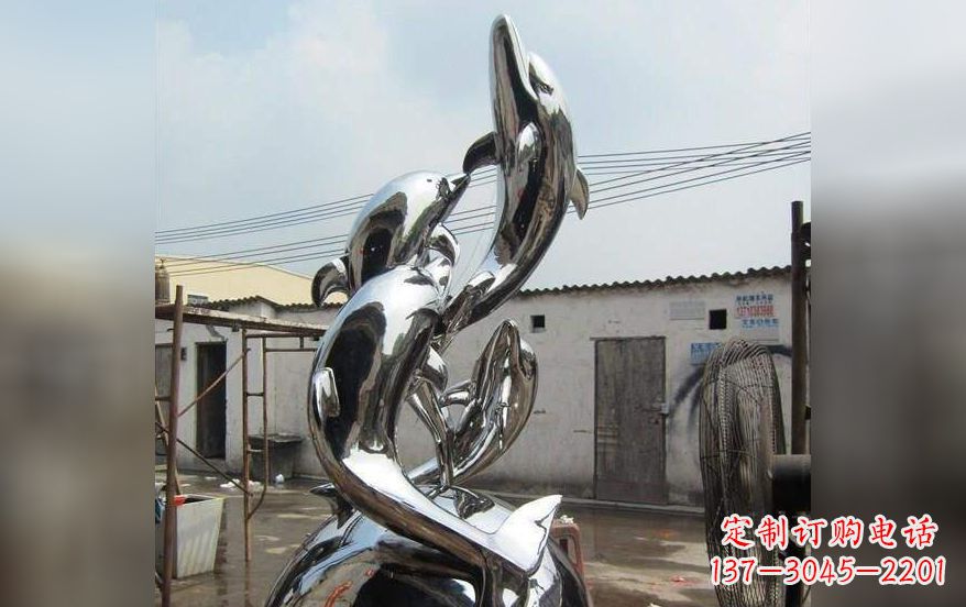 江苏海豚之美——不锈钢海豚雕塑