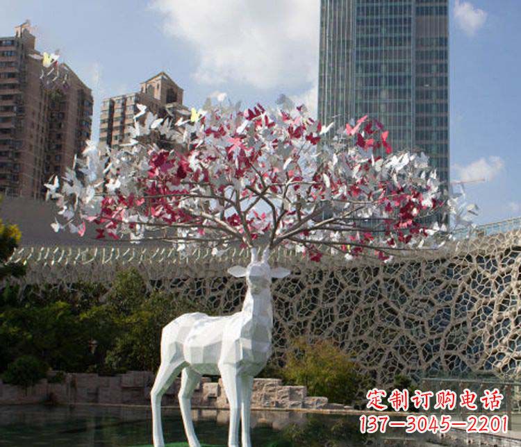 江苏不锈钢梅花鹿雕塑艺术的精美结晶