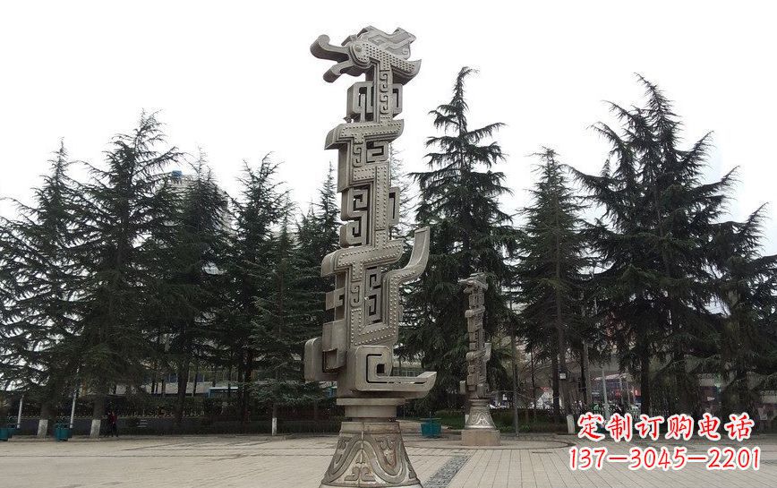 江苏不锈钢龙柱广场景观雕塑