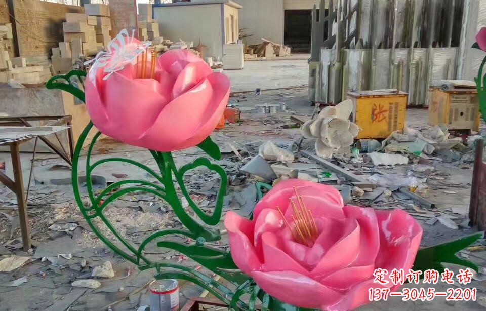 江苏不锈钢牡丹花园林景观雕塑