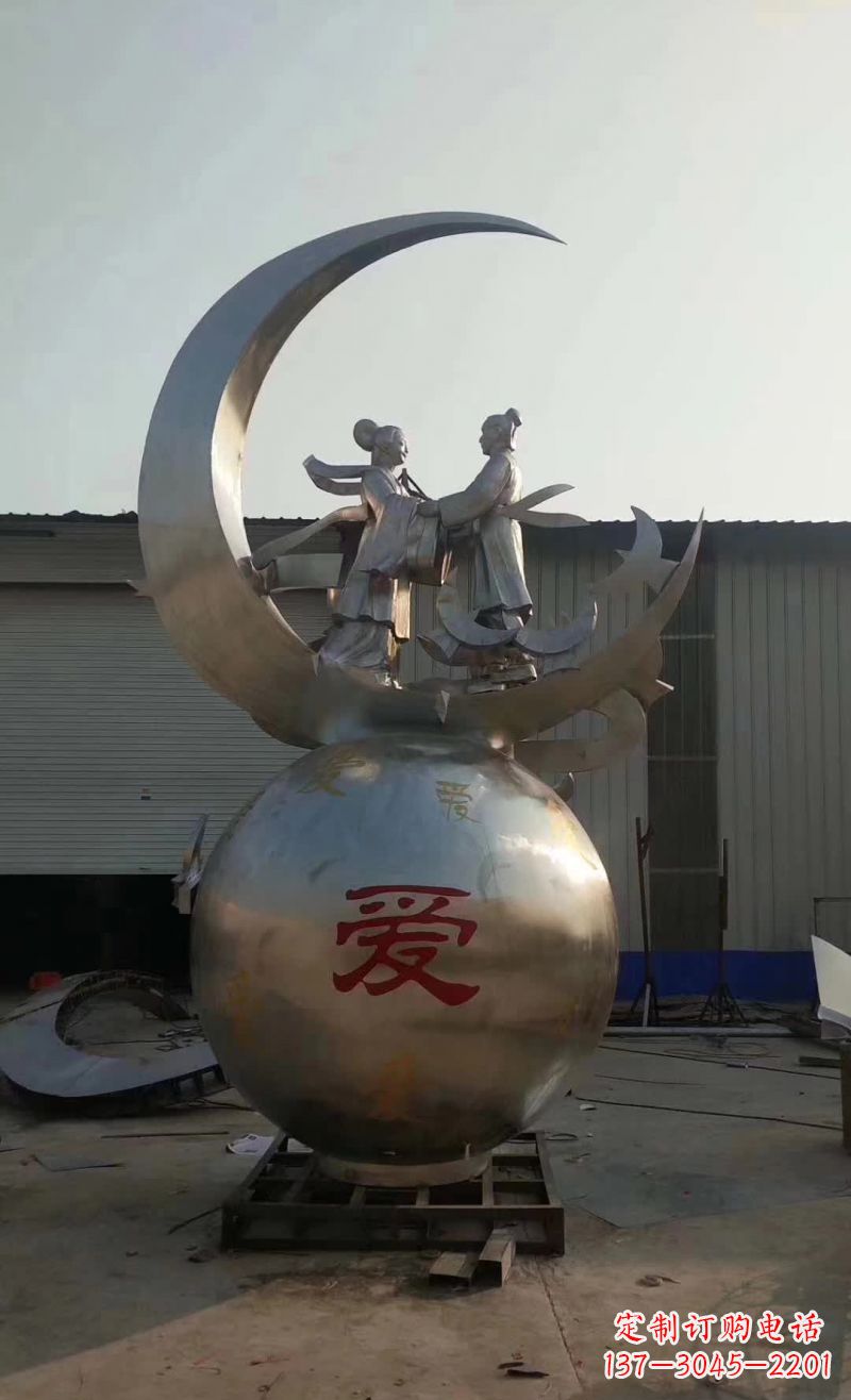 江苏不锈钢牛郎织女雕塑 