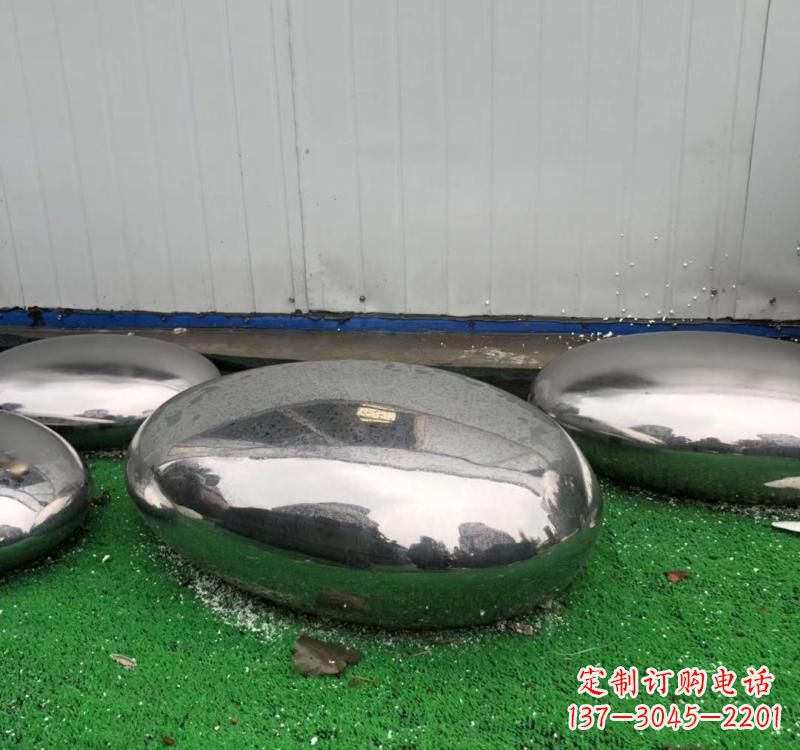 江苏不锈钢现代艺术鹅卵石雕塑