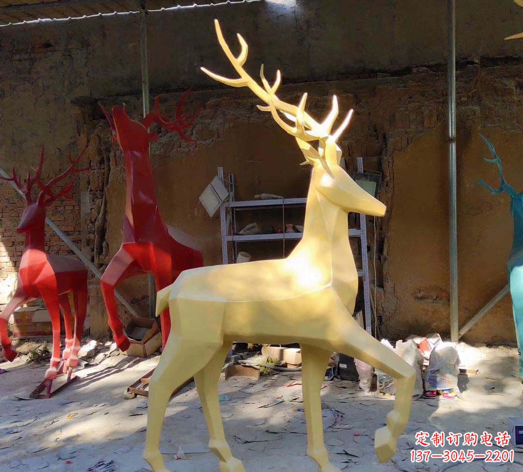 江苏不锈钢新款仿真小鹿雕塑