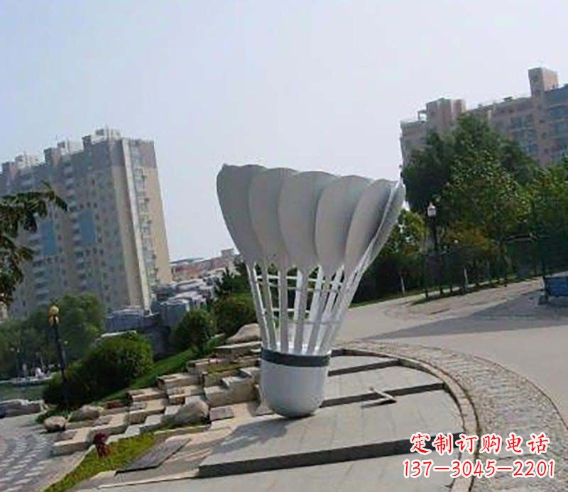 江苏不锈钢羽毛球雕塑1