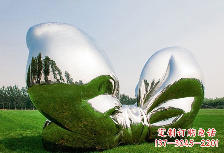 江苏艺术之美——不锈钢园林大型蝴蝶结雕塑