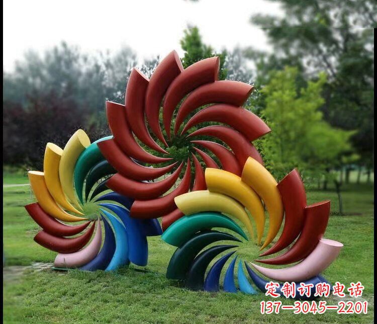 江苏彩色不锈钢风车雕塑