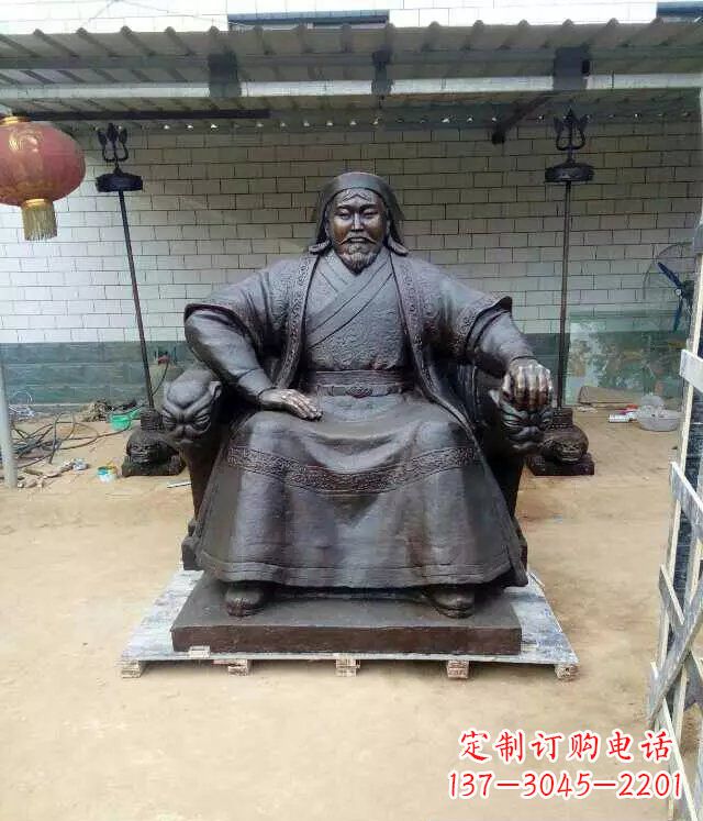 江苏成吉思汗铜雕古代伟人雕塑