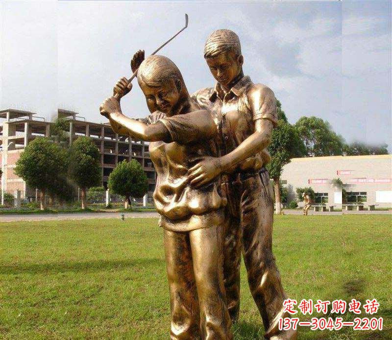 江苏打保龄球人物铜雕