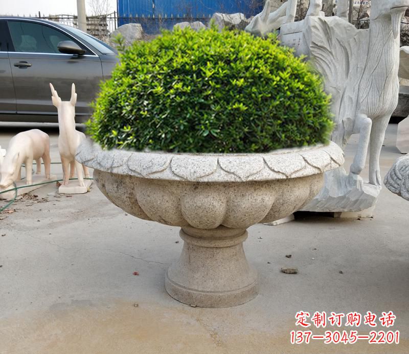 江苏大理石花盆雕塑  (2)
