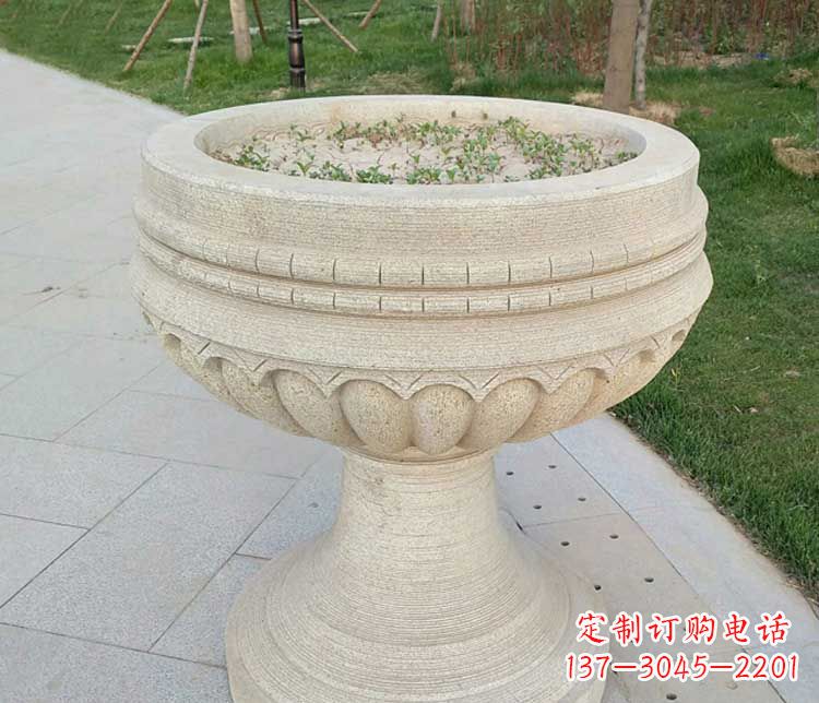 江苏大理石花盆公园石雕 (2)