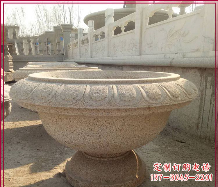 江苏大理石花盆公园石雕