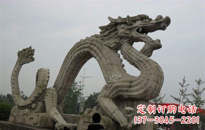 江苏大理石龙雕塑,象征着力量与尊贵