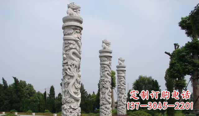江苏精美大理石龙柱雕塑