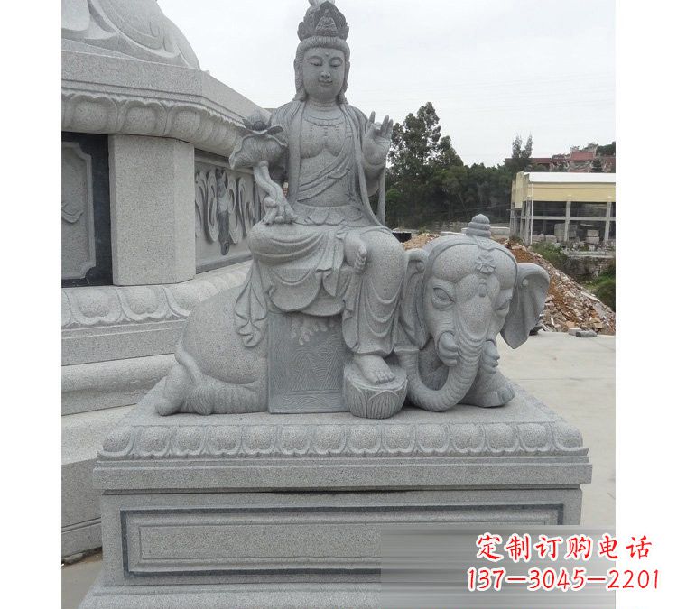 江苏精雕细琢的大理石普贤菩萨雕塑