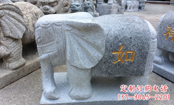 江苏精美大理石石象雕塑