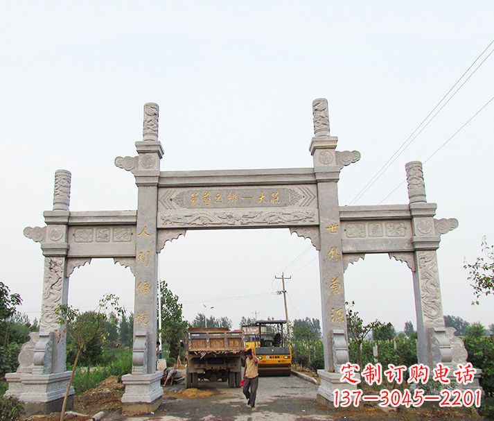 江苏大理石牌坊石雕,艺术精髓永不凋零