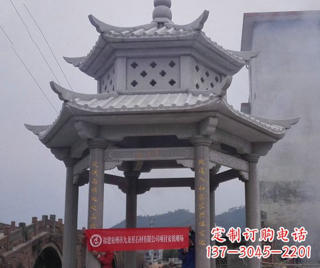 江苏大理石双层石雕凉亭——独特的艺术结晶