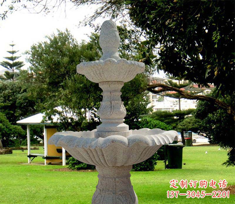 江苏大理石双层喷泉雕塑,精美绝伦