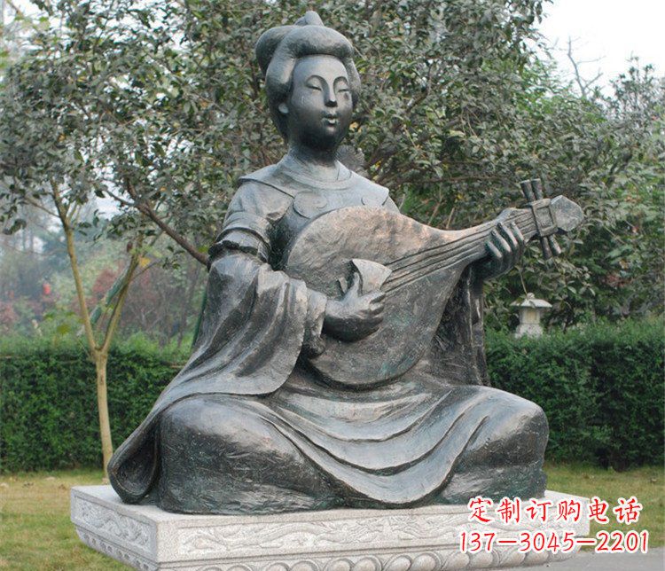 江苏古典风情弹琵琶雕塑