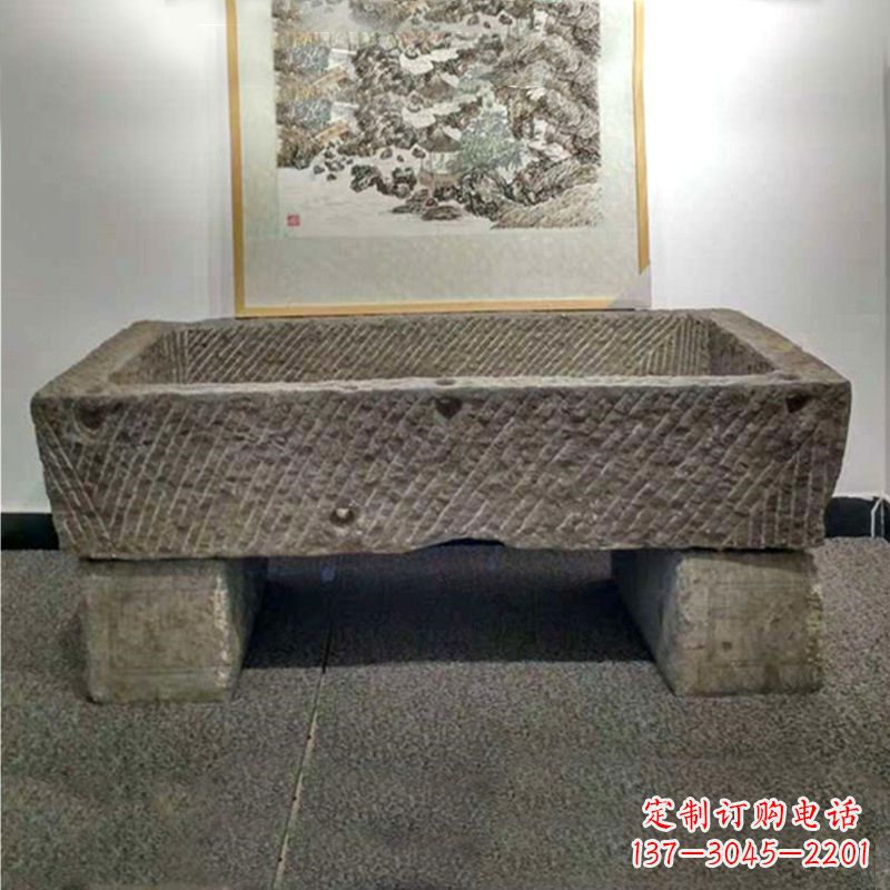 江苏仿古做旧石槽雕塑