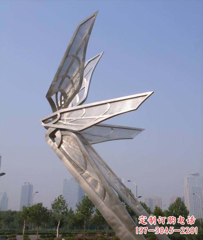 江苏大型不锈钢蝴蝶翅膀雕塑