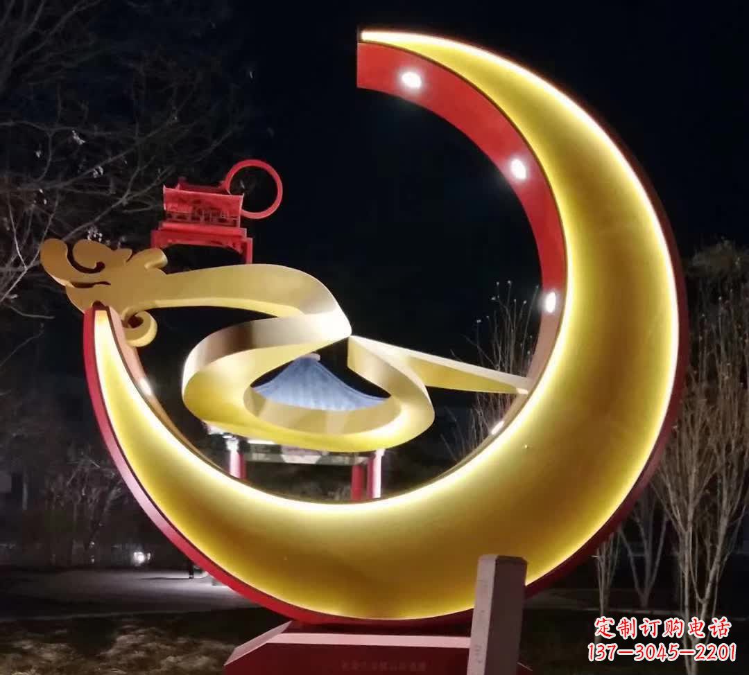 江苏精致不锈钢月亮雕塑