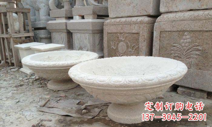 江苏细腻雅致的大理石花盆石雕