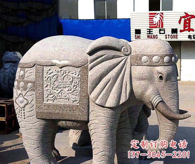 江苏公园景观大理石缅甸大象石雕