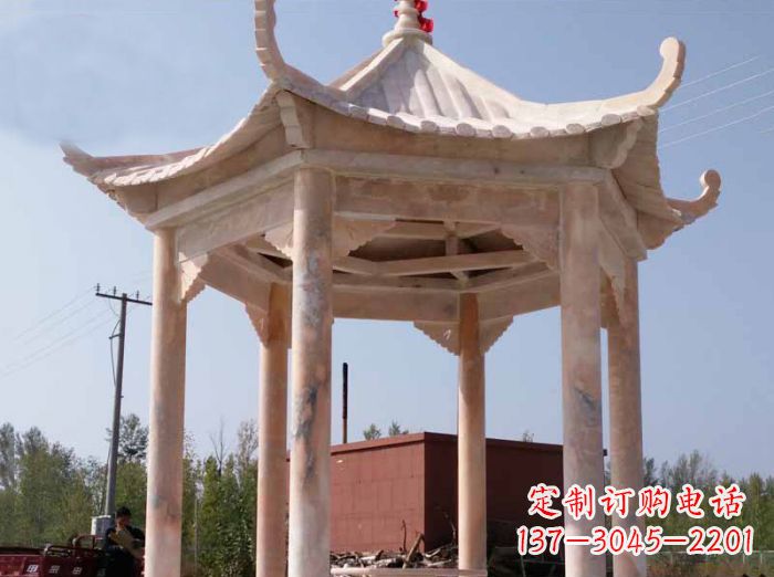 江苏红六角凉亭雕塑